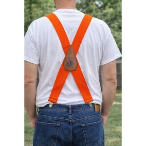 Vintage Florida Gators Orange X Back Suspenders Leather Patch NCAA Fanwear